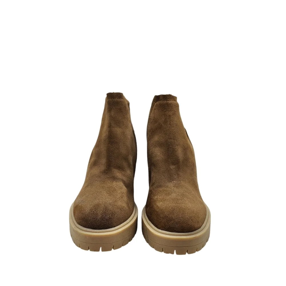 Dolce Vita Women's Suede Brown Cashe H2O Waterproof Chunky Heel Booties Sz 9